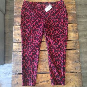 Torrid red cheetah cropped pant.  OFFERS WELCOME.